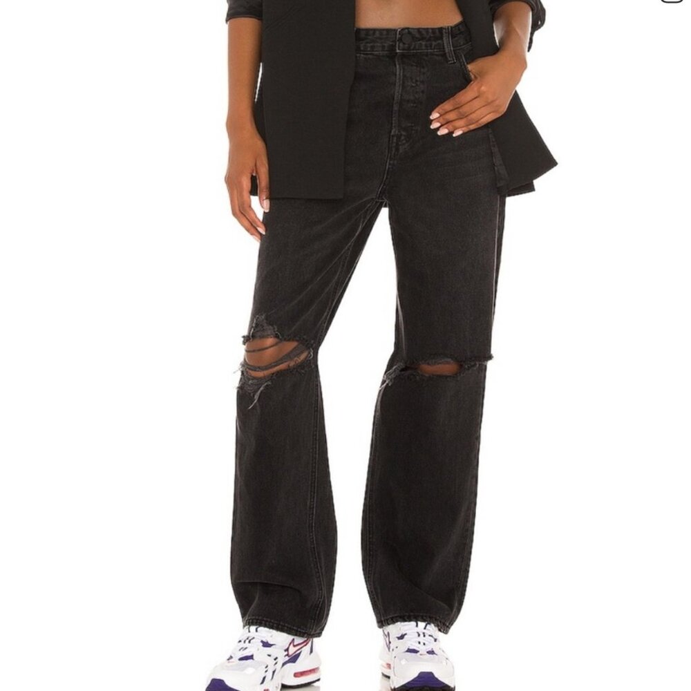 GRLFRND Amanda Mid Rise Loose Boyfriend Black Jeans Size 29